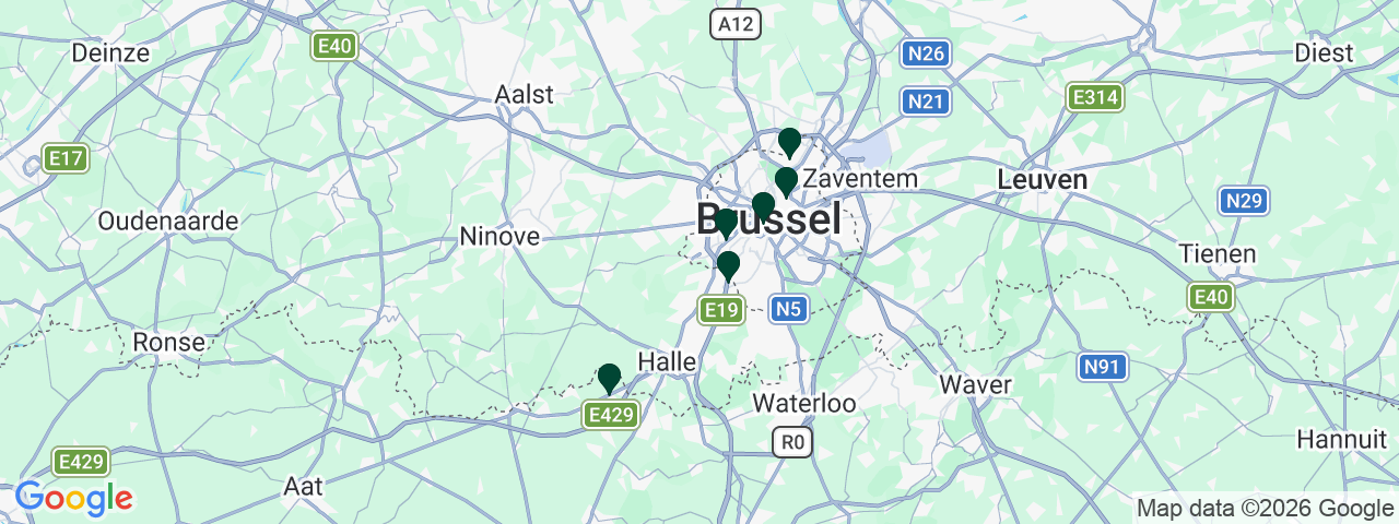 Kaart met vacatures in Brussel