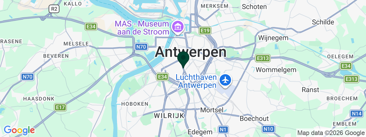 Kaart met vacatures in Antwerpen