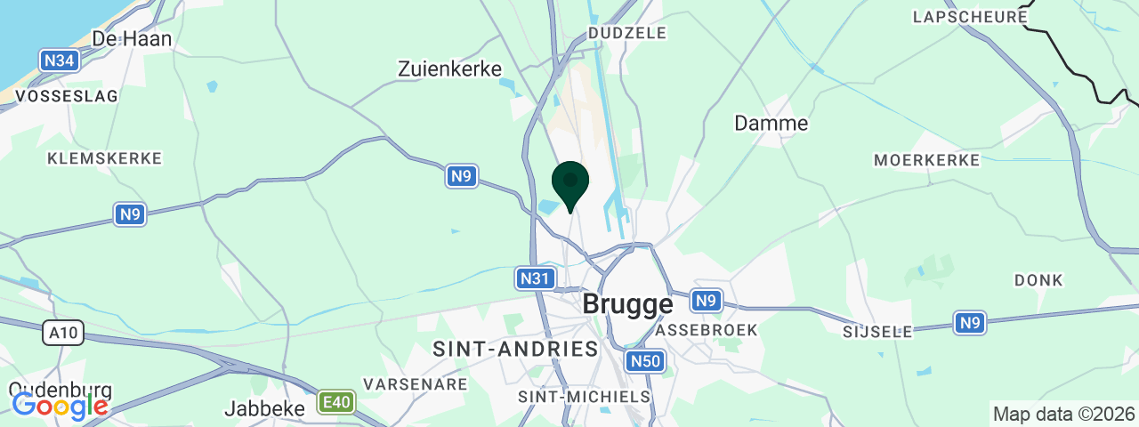 Kaart met vacatures in Brugge