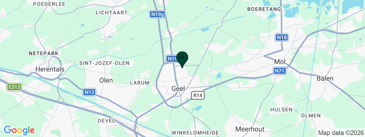 Kaart met vacatures in Geel