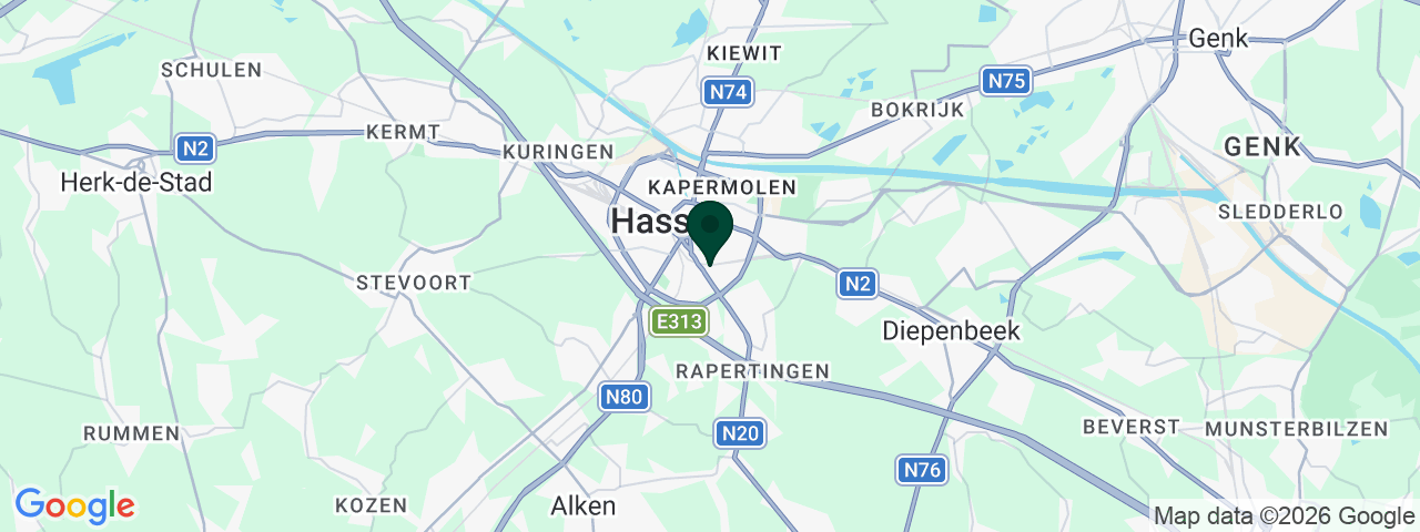 Map showing job vacancies in Hasselt