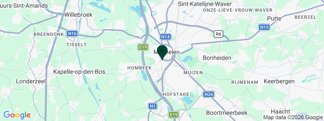Kaart met vacatures in Mechelen