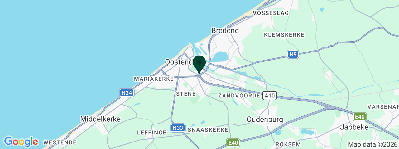 Kaart met vacatures in Oostende