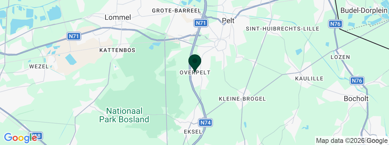 Kaart met vacatures in Pelt