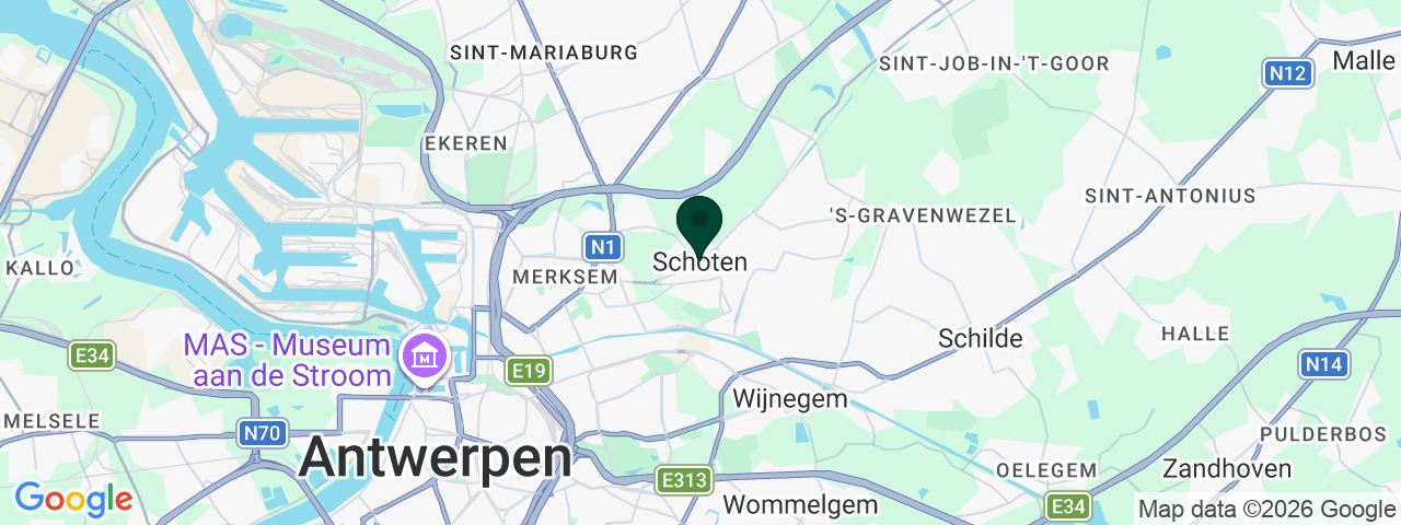 Kaart met vacatures in Schoten
