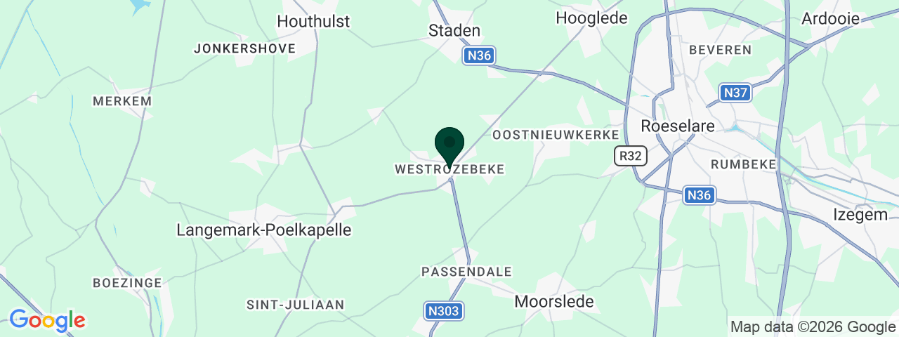 Kaart met vacatures in Westrozebeke