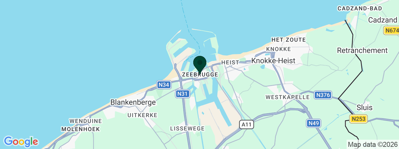 Kaart met vacatures in Zeebrugge