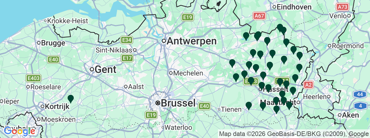 Map showing job vacancies in Limburg
