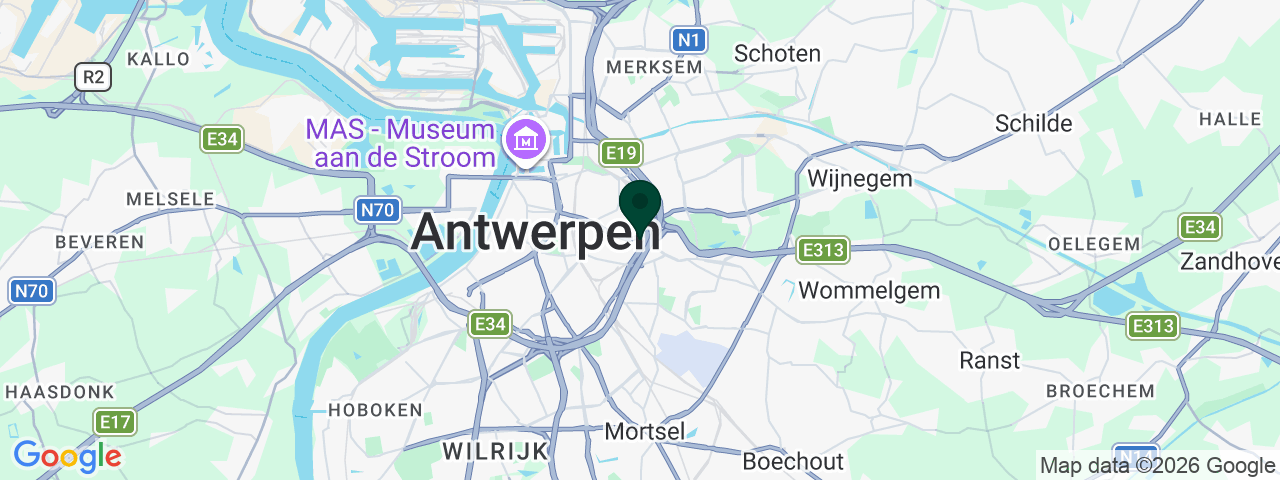 Kaart met vacatures in Antwerpen
