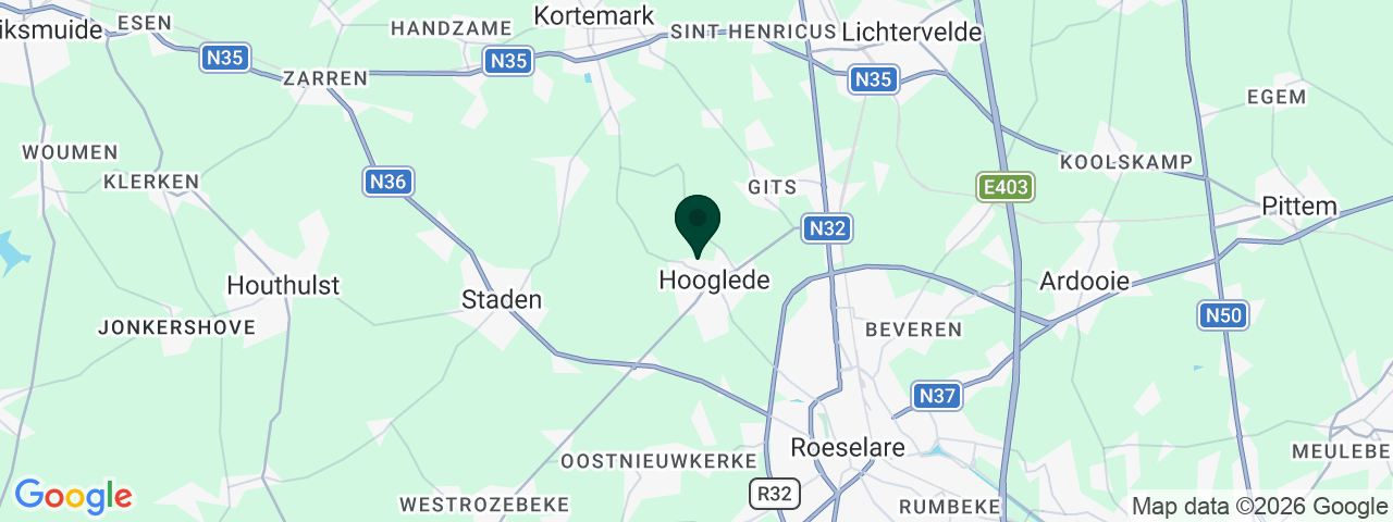 Kaart met vacatures in Hooglede
