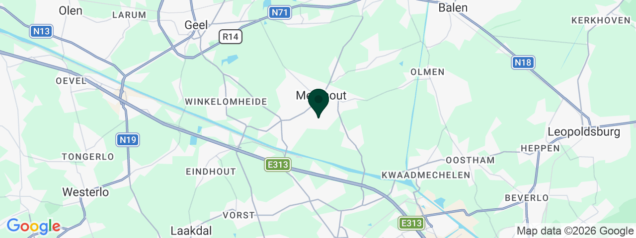 Kaart met vacatures in Meerhout