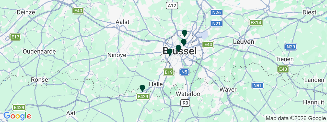Kaart met vacatures in Brussel